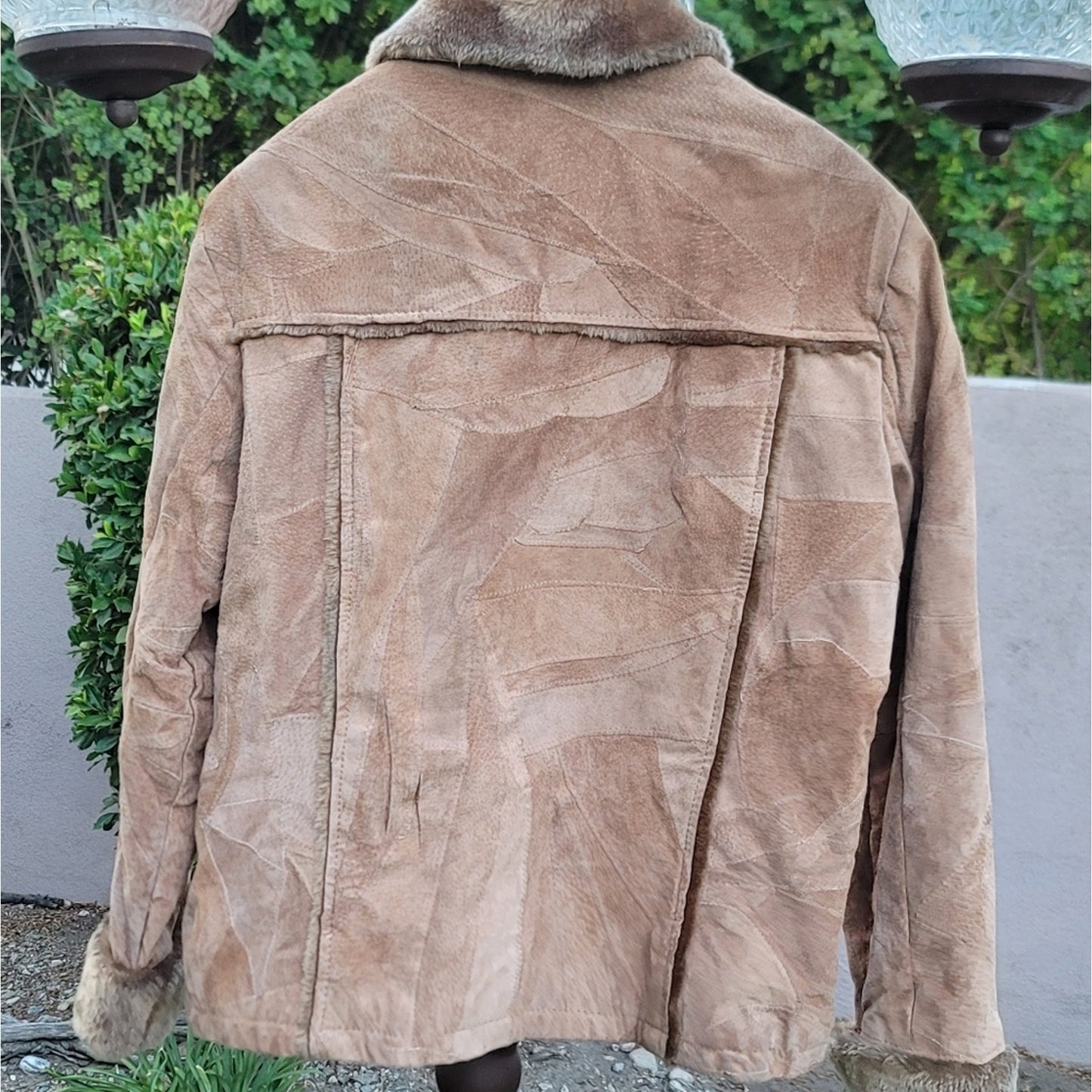 Vtg Leather Works Patchwork Suede Leather Jacket