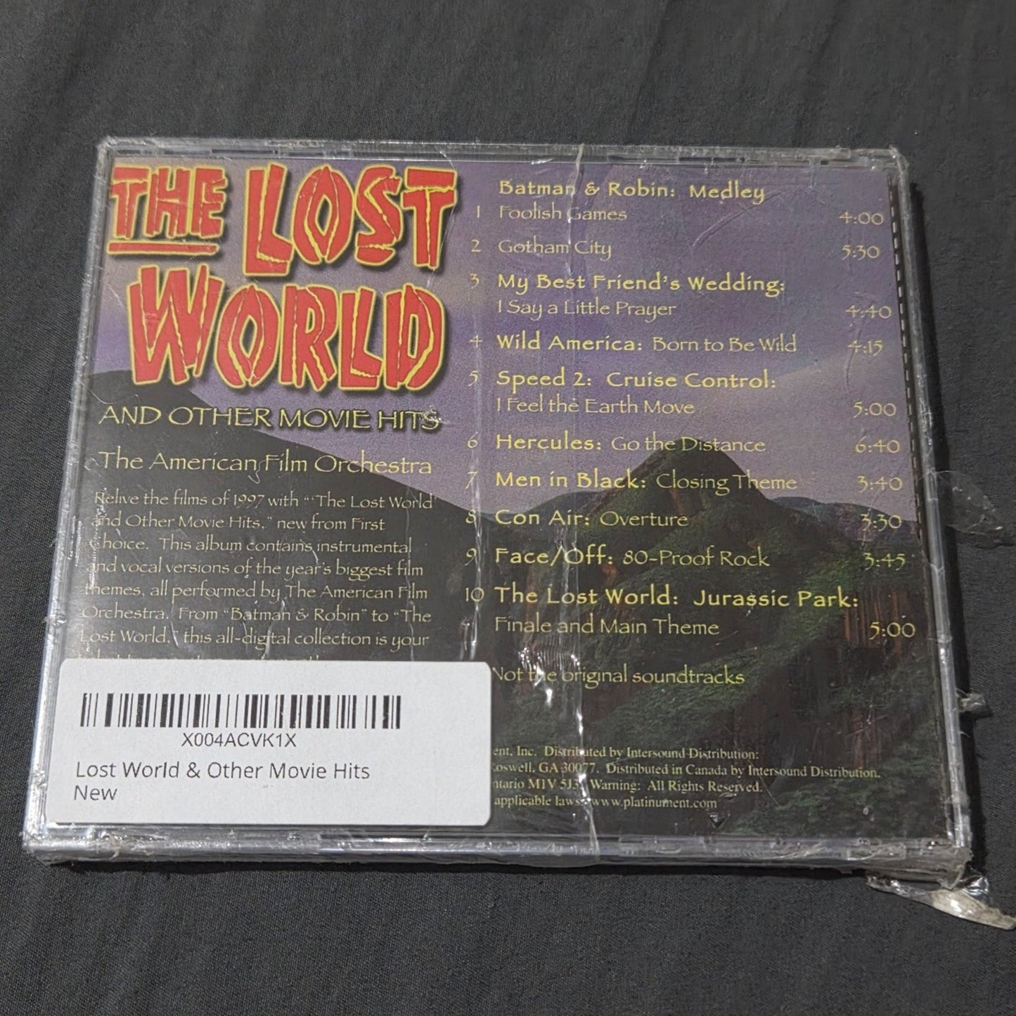 Vtg 1997 The American Film Orchestra THE LOST WORLD AND OTHER MOVIE HITS CD