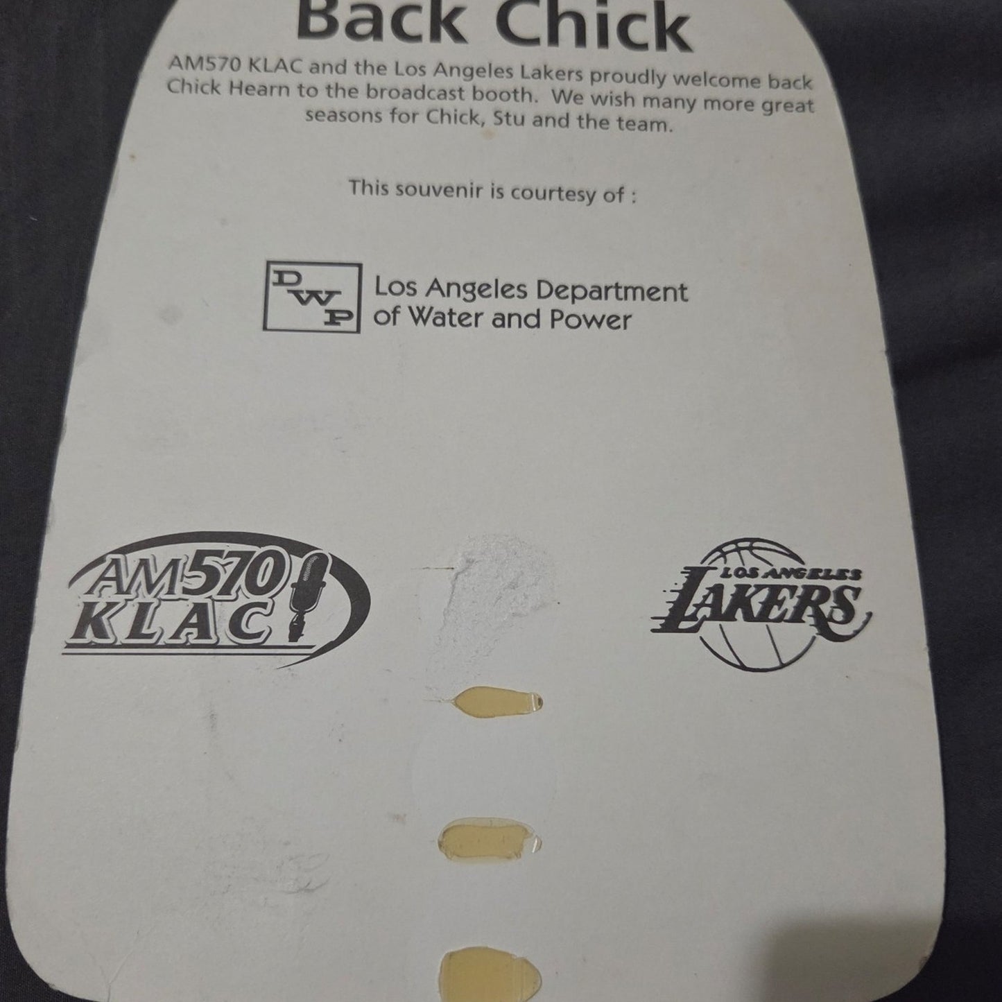 Vtg Chick Hearn Collectible Fan Los Angeles Lakers NBA