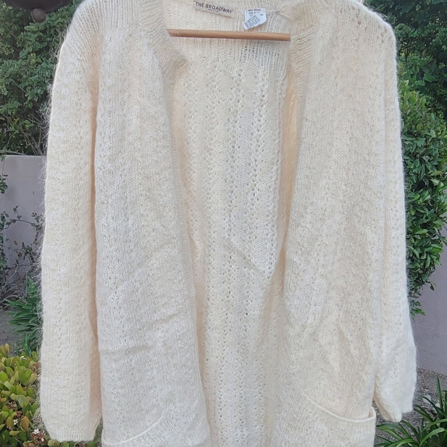 Vtg The Broadway Open Front Cardigan Sweater Made In Italy