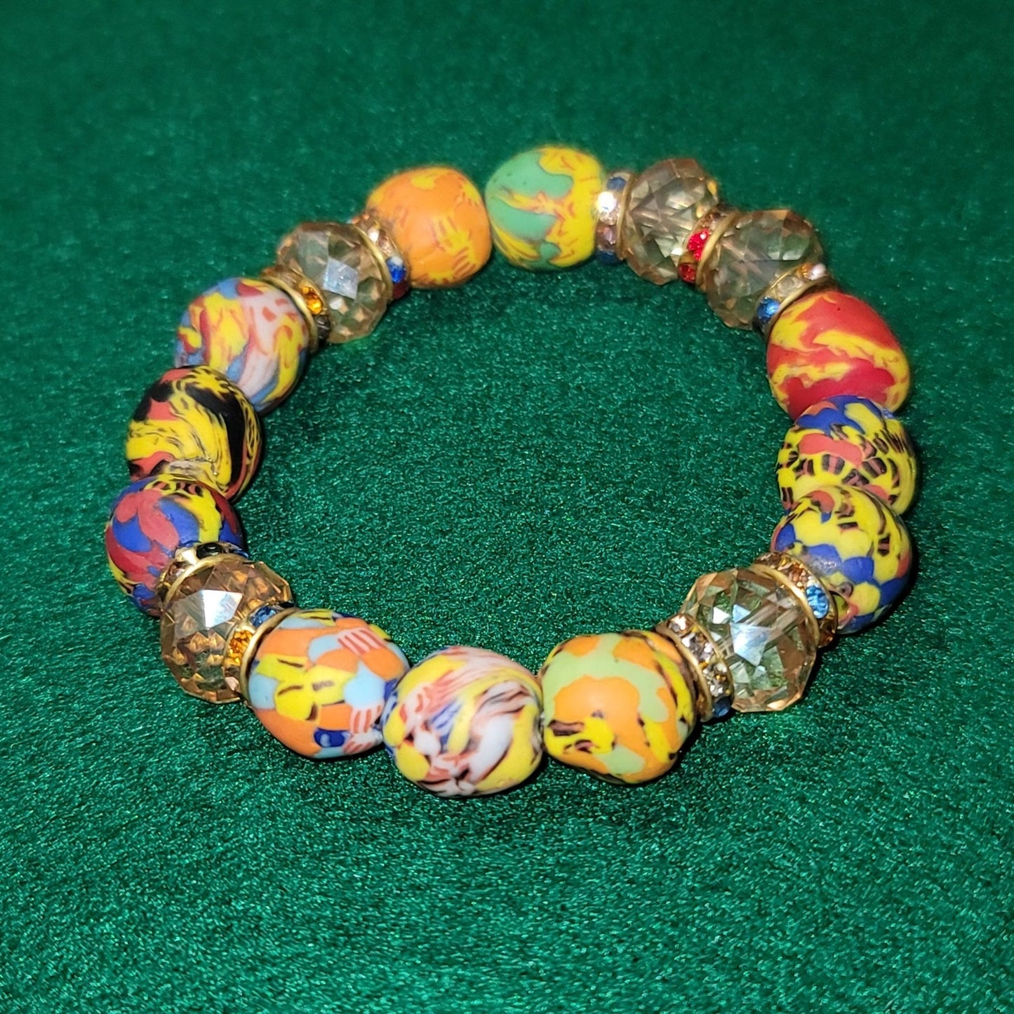 West African Ghanaian Handmade Custom Beaded Colorful Bracelet