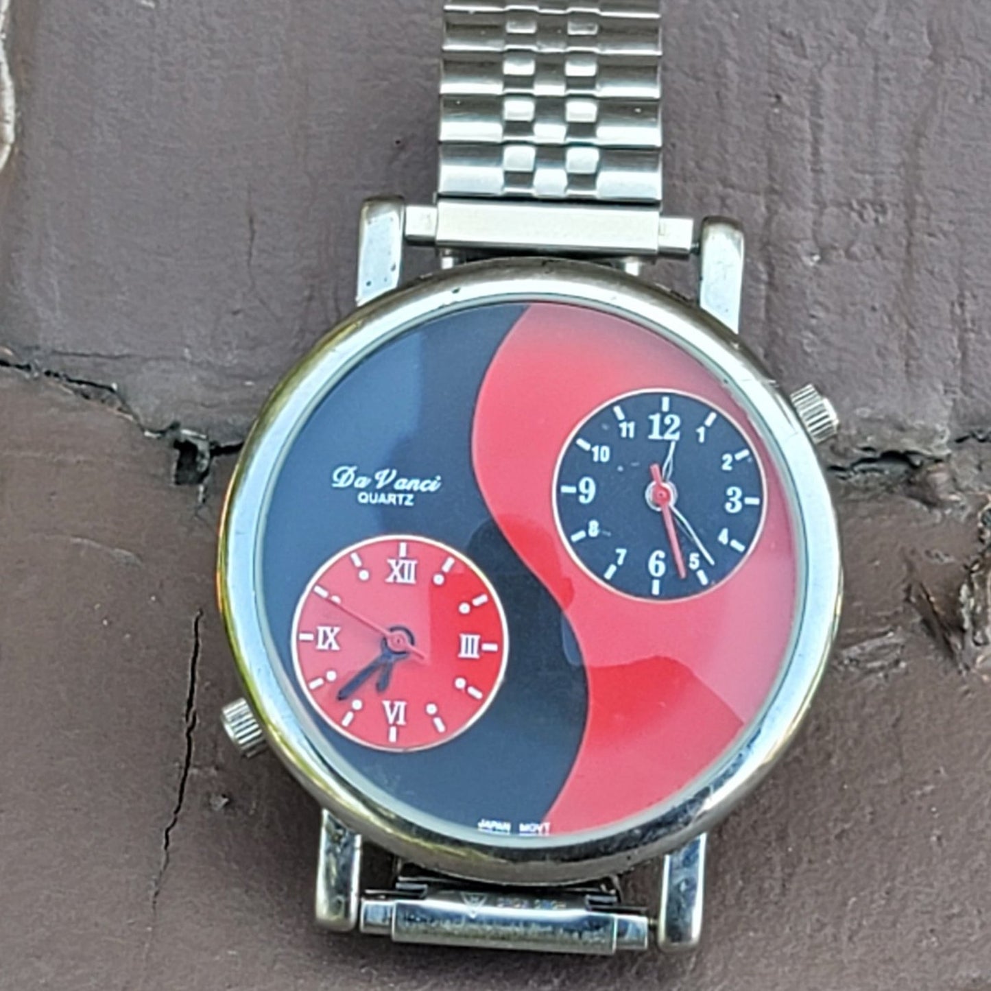 Vtg Da Vanci Yin Yang Dual Time Watch