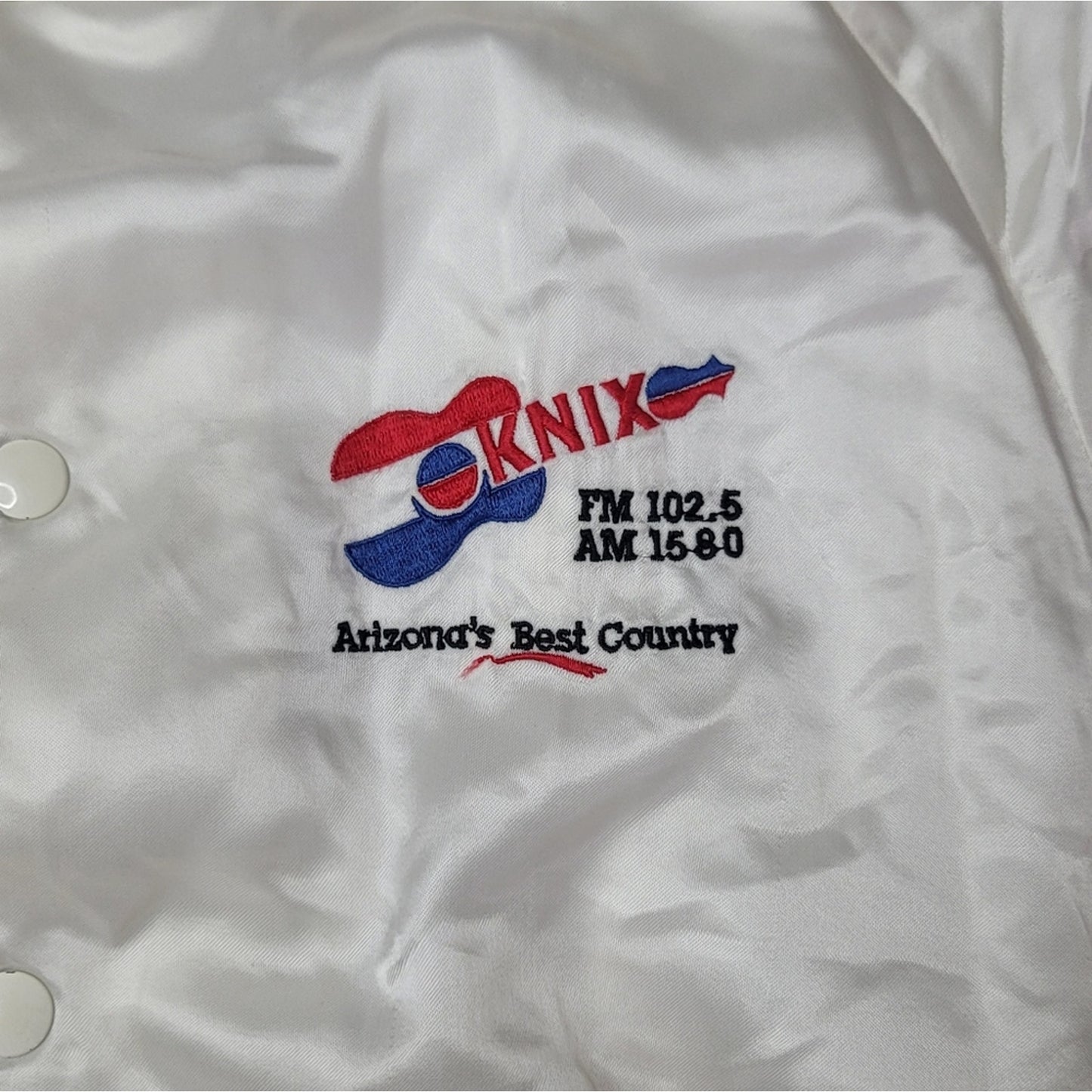 Vtg KNIX Arizona's Best Country Radio Station Satin Bomber Jacket