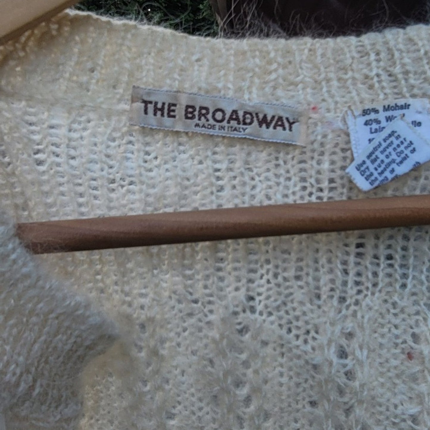 Vtg The Broadway Open Front Cardigan Sweater Made In Italy