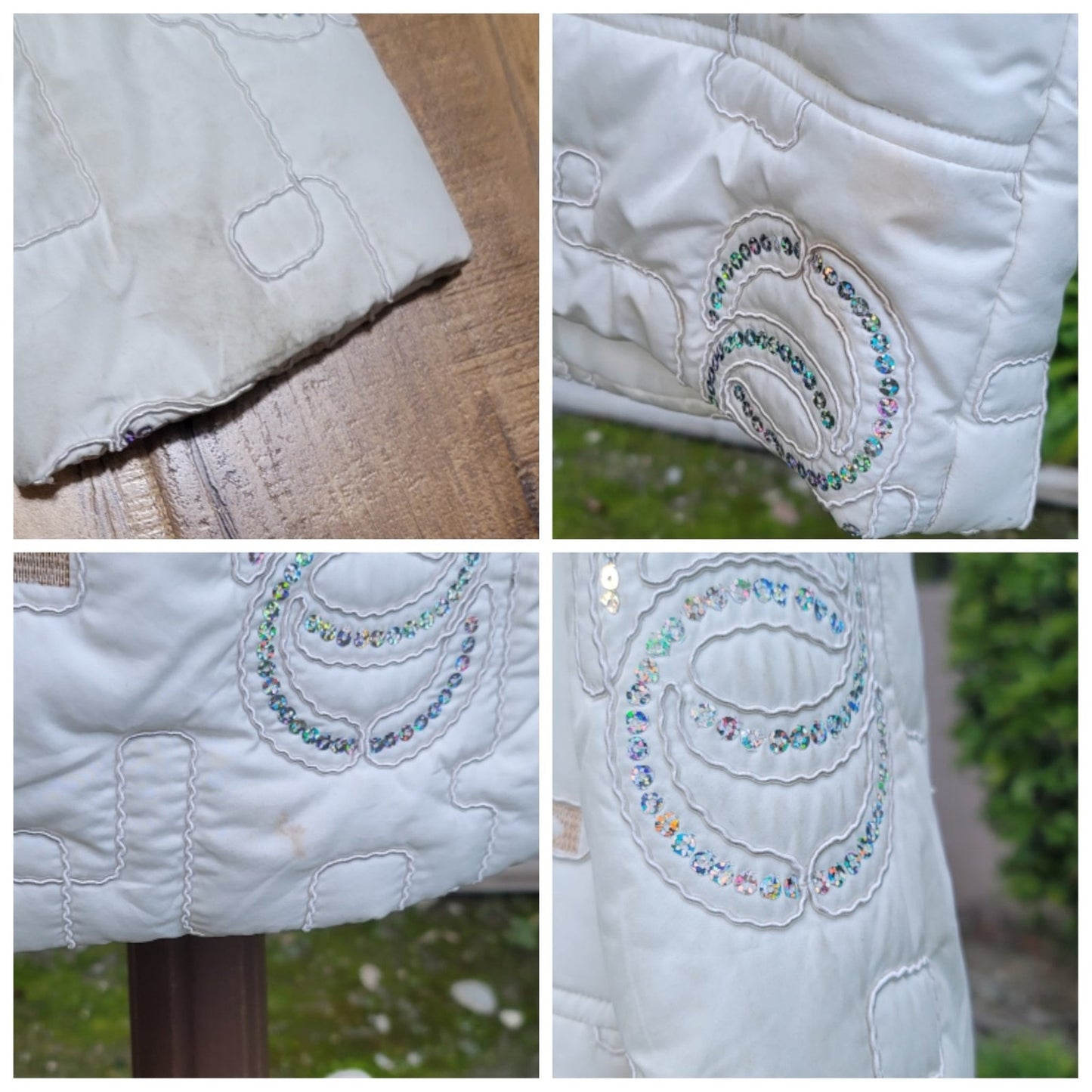 Funwear Factory Quilted Hooded Puffer Jacket w/Sequin Accents