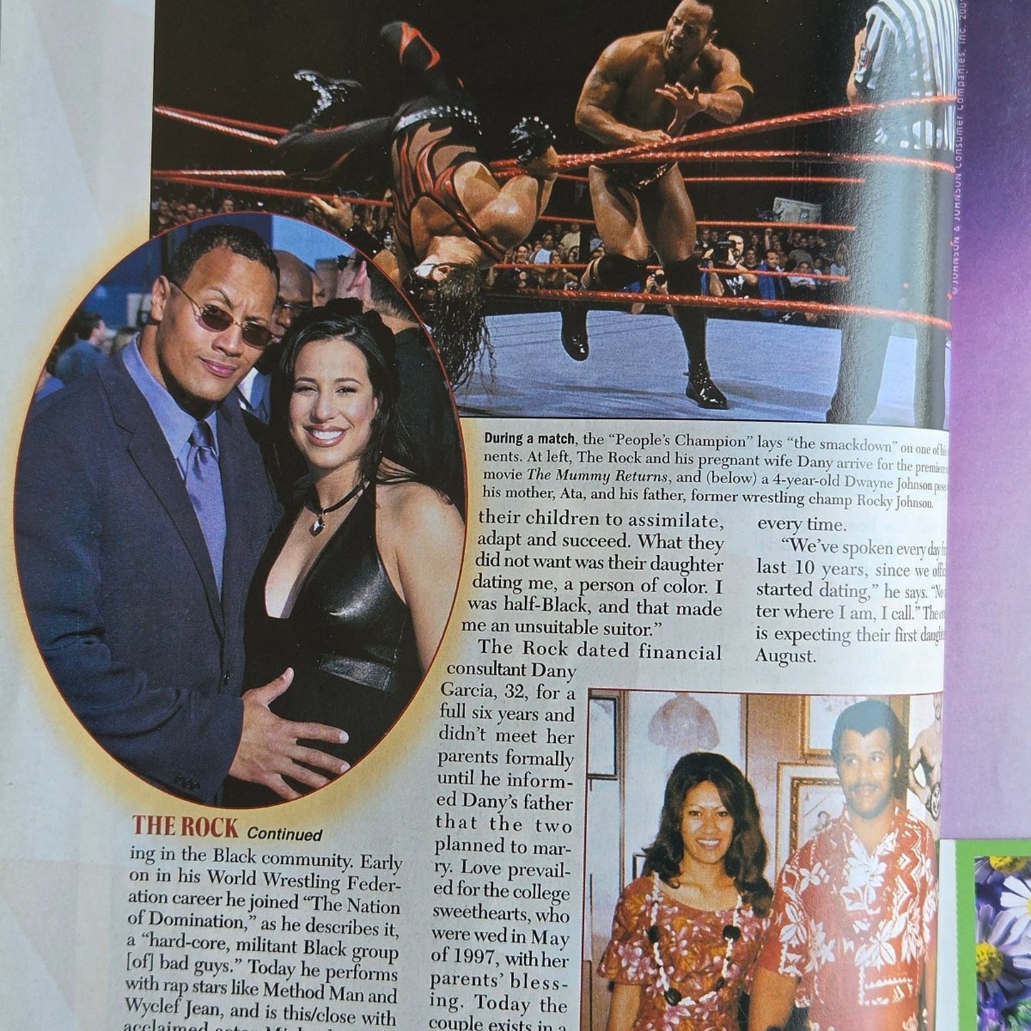 Vtg July 2001 The Rock Cover Ebony Magazine WWE WWF Wrestling