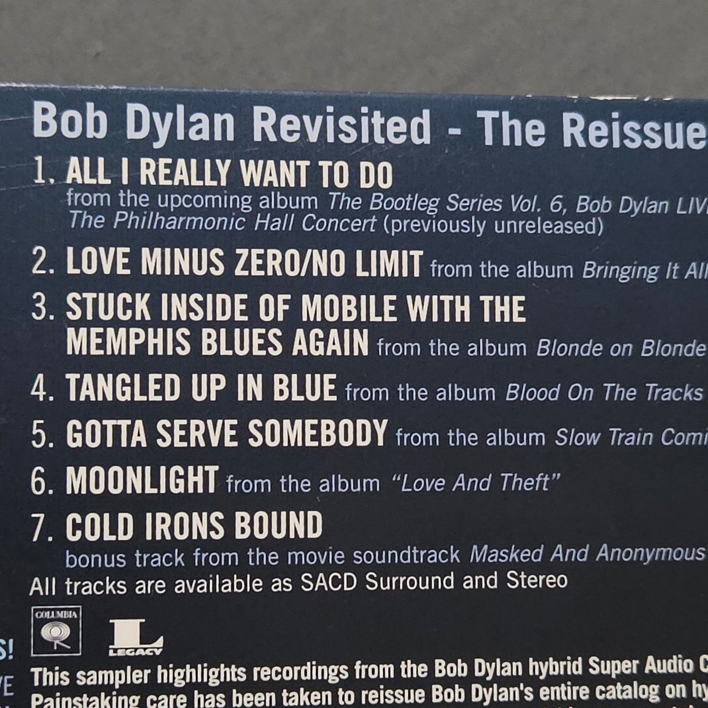 Vtg 2003 Bob Dylan REVISITED - THE REISSUE SERIES PROMO CD