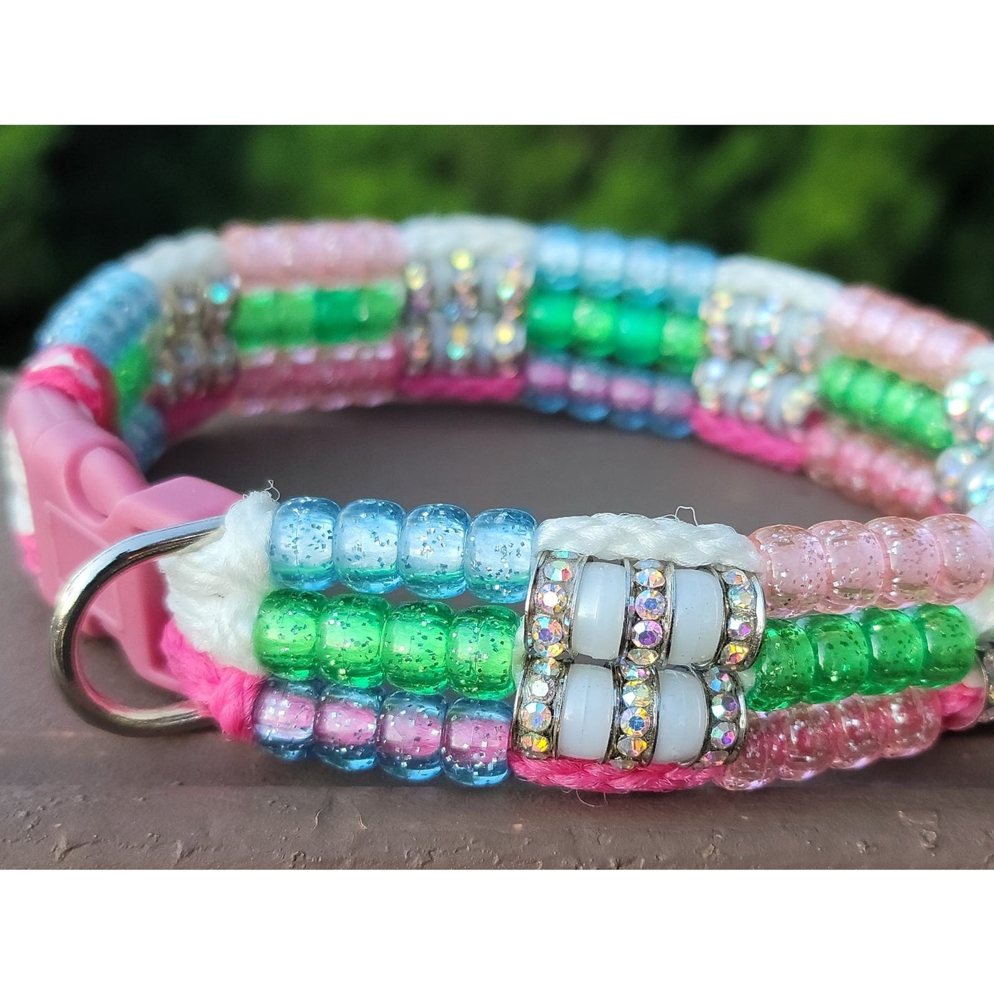 Custom Handmade Beaded Bling Dog Collar