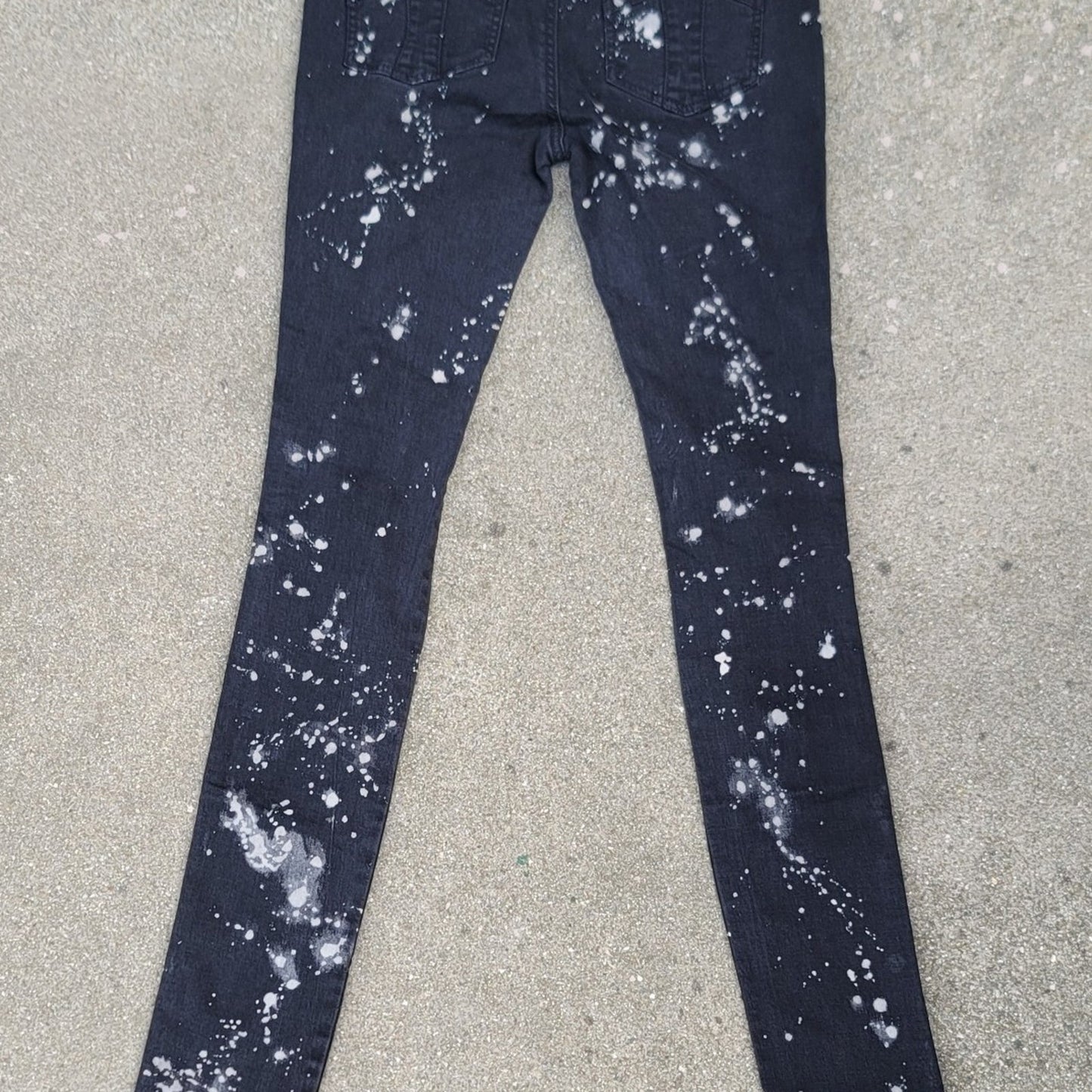 Tripp NYC Distressed Bleach-dyed Skinny Jeans Skull Accents