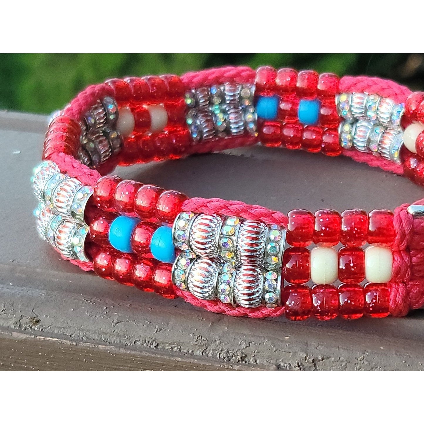 Custom Handmade Beaded Bling Dog Collar