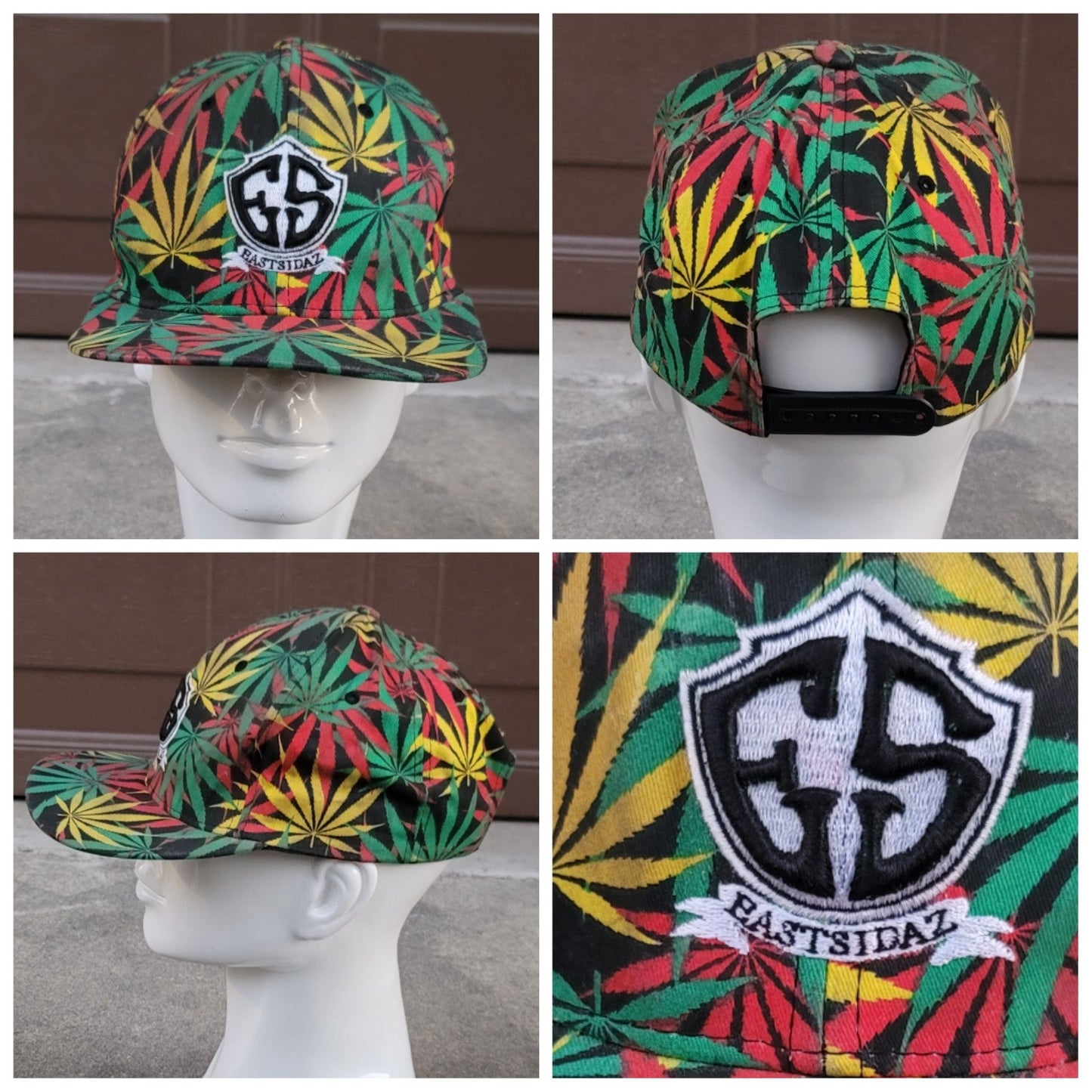 Vtg Eastidaz Mary Jane Weed Leaf Snapback Hat Snoop Dogg Tray Dee Goldie Loc