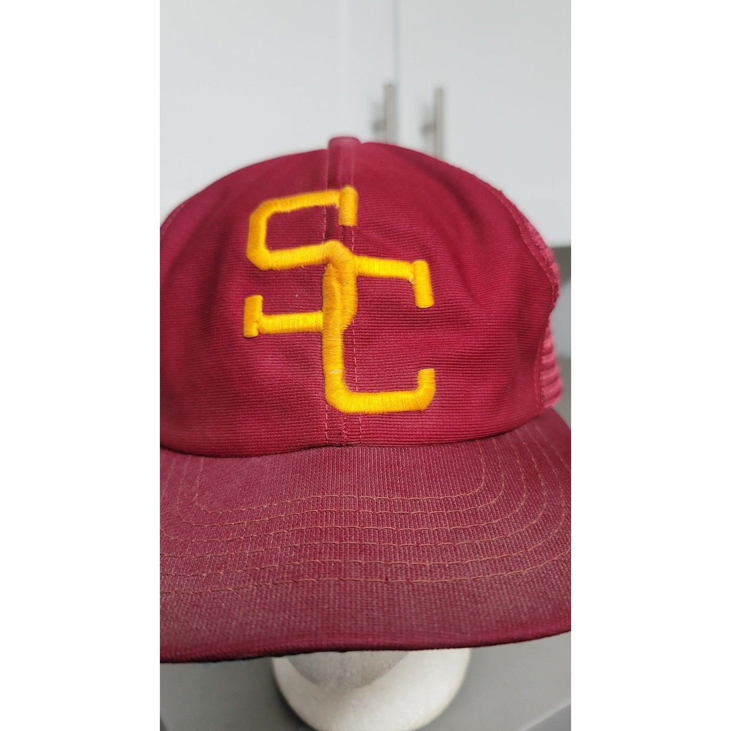 Vtg New Era Pro Design USC Trojans SC Logo Trucker Hat