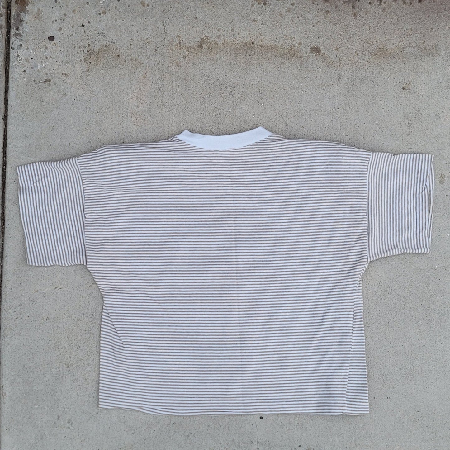 Vtg Georges Marciano GUESS Striped Single Stitch Crop T-shirt