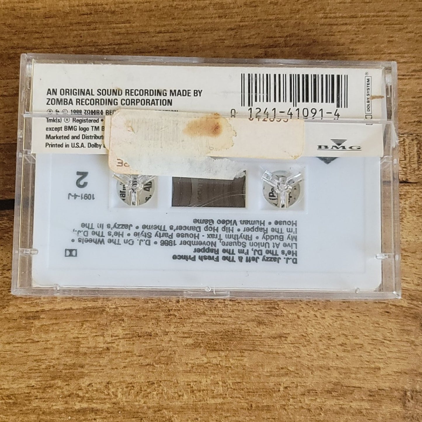 Vtg 1988 Fresh Prince & Jazzy Jeff I'M THE RAPPER HE'S THE DJ Cassette Tape