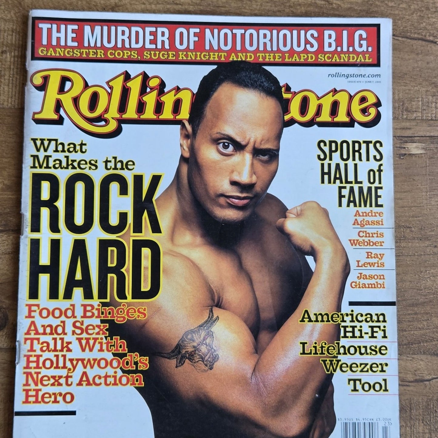 Vtg June 7, 2001 Rolling Stone The Rock Cover Magazine WWE