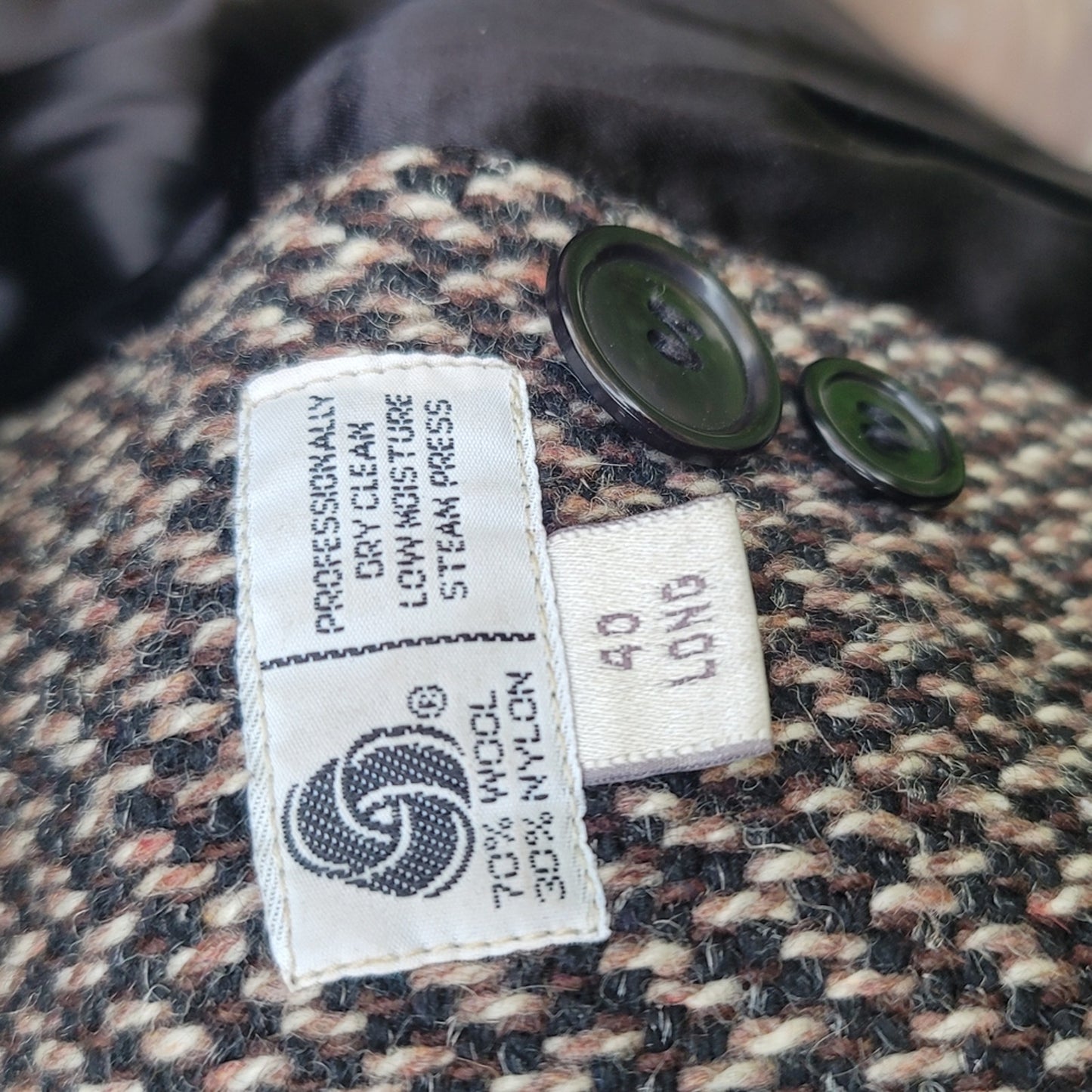 Pendleton Black and Gray Trench Coat with Notched Lapel