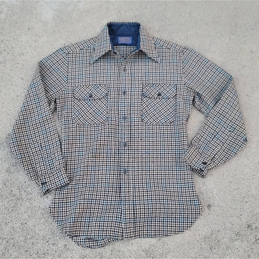 Vtg 1970s Pendleton Pure Virgin Wool Button-down Flannel Shirt
