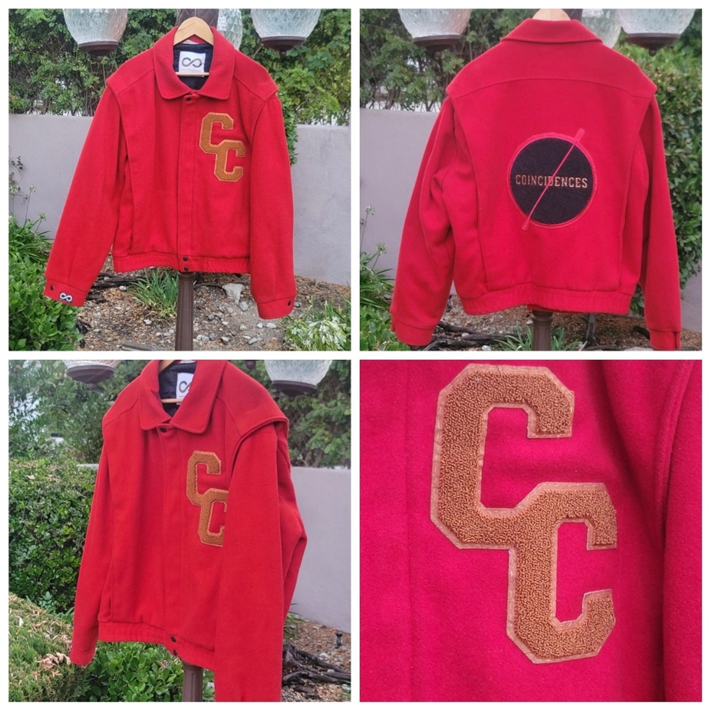Continual Coincidences Brand Upcycled Vtg Wool Blend Bomber Jacket
