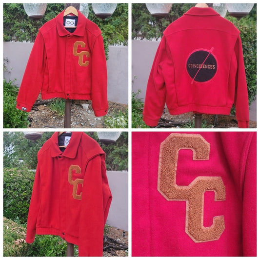 Continual Coincidences Brand Upcycled Vtg Wool Blend Bomber Jacket