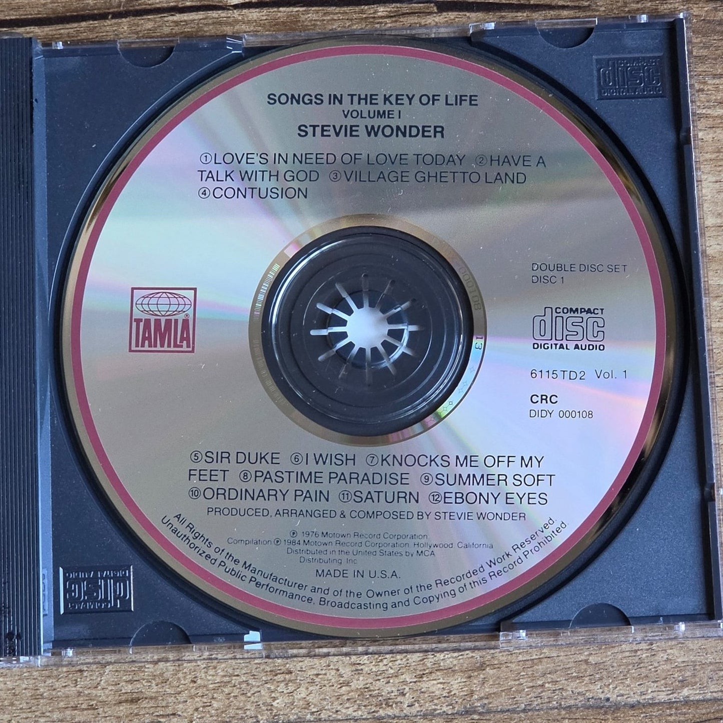 Vtg 1984 Stevie Wonder SONGS IN THE KEY OF LIFE Vol 1 CD