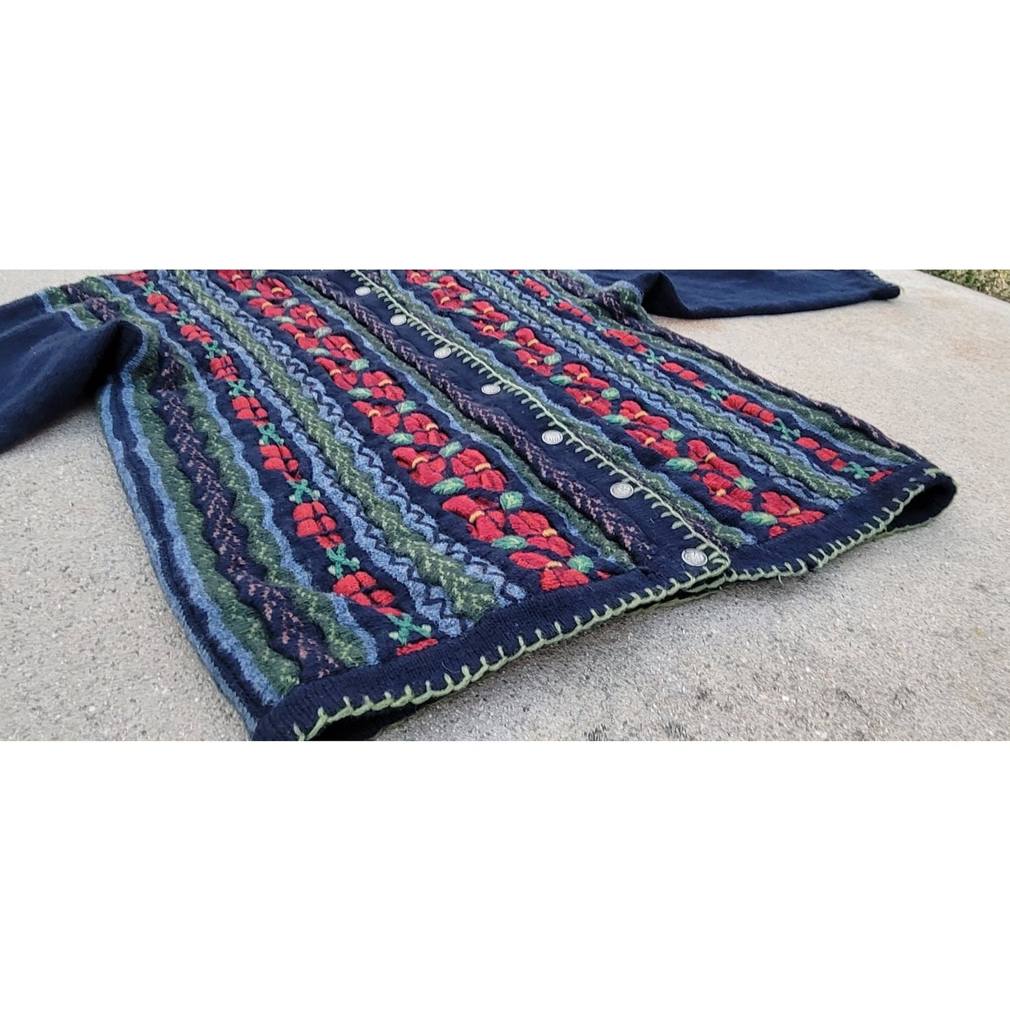 Vtg Tulchan Pure Wool Knit Cardigan Sweater