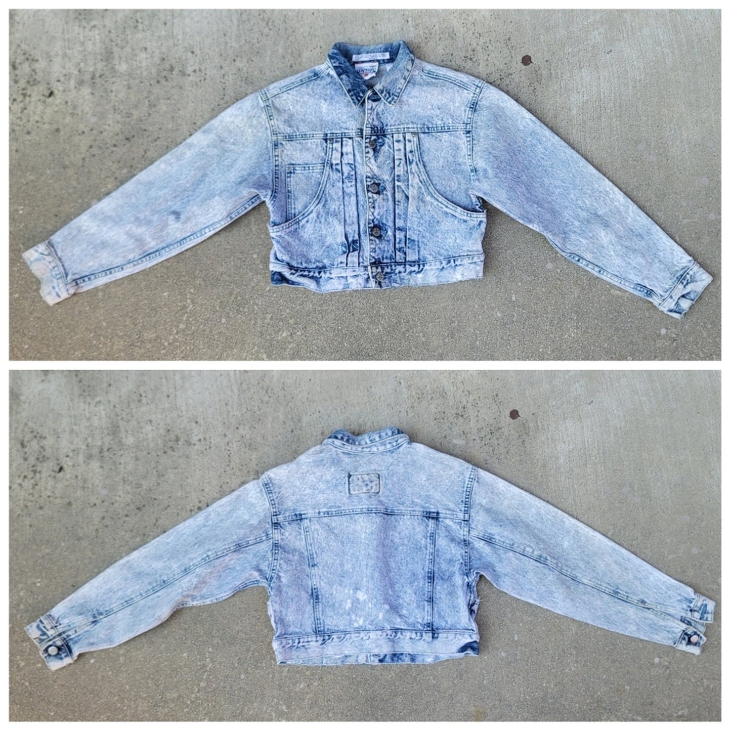 Vtg Code Bleu Acid Washed Cropped Distressed Jean Denim  Japanese Jacket