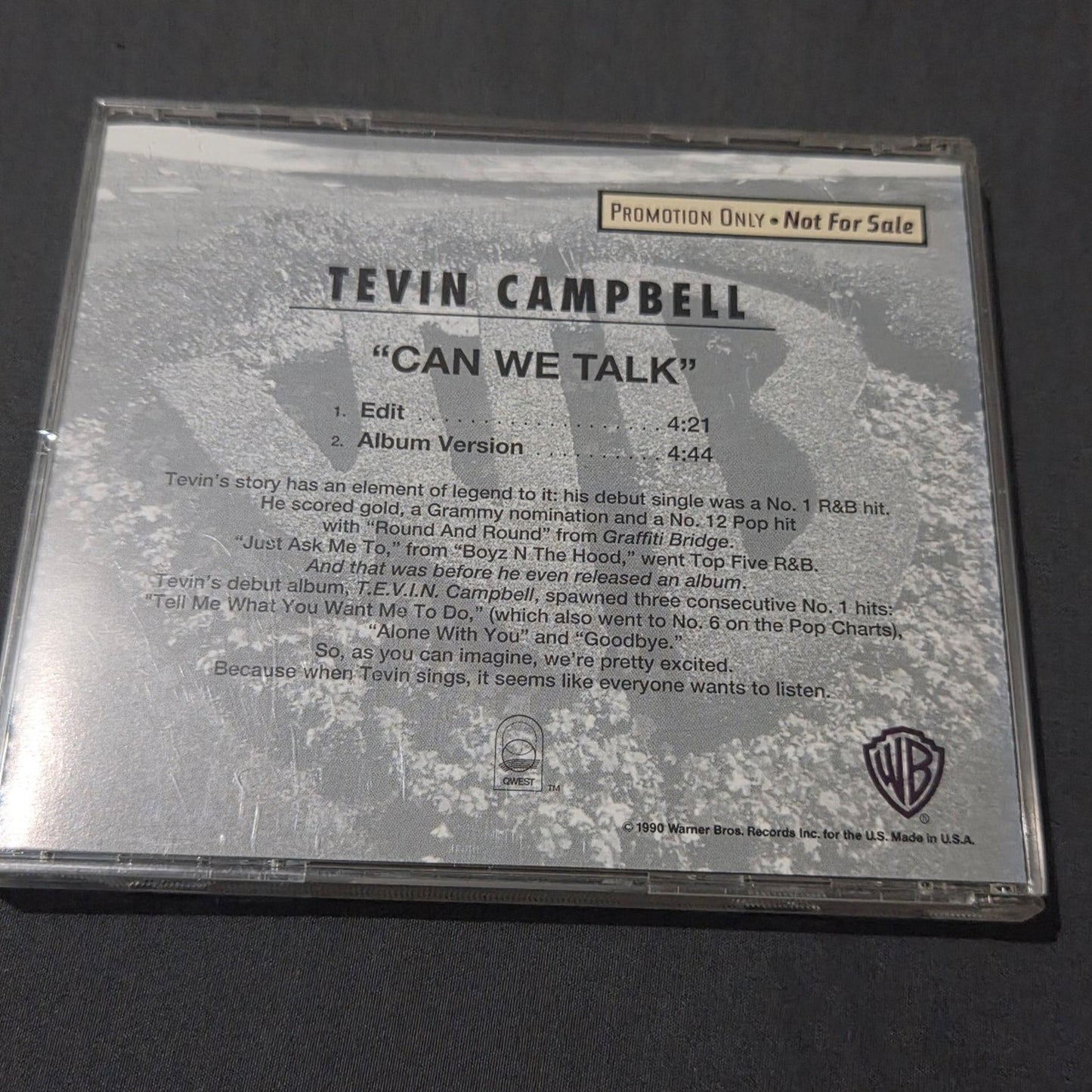 Vtg 1993 Tevin Campbell Can We Talk Promo CD Single