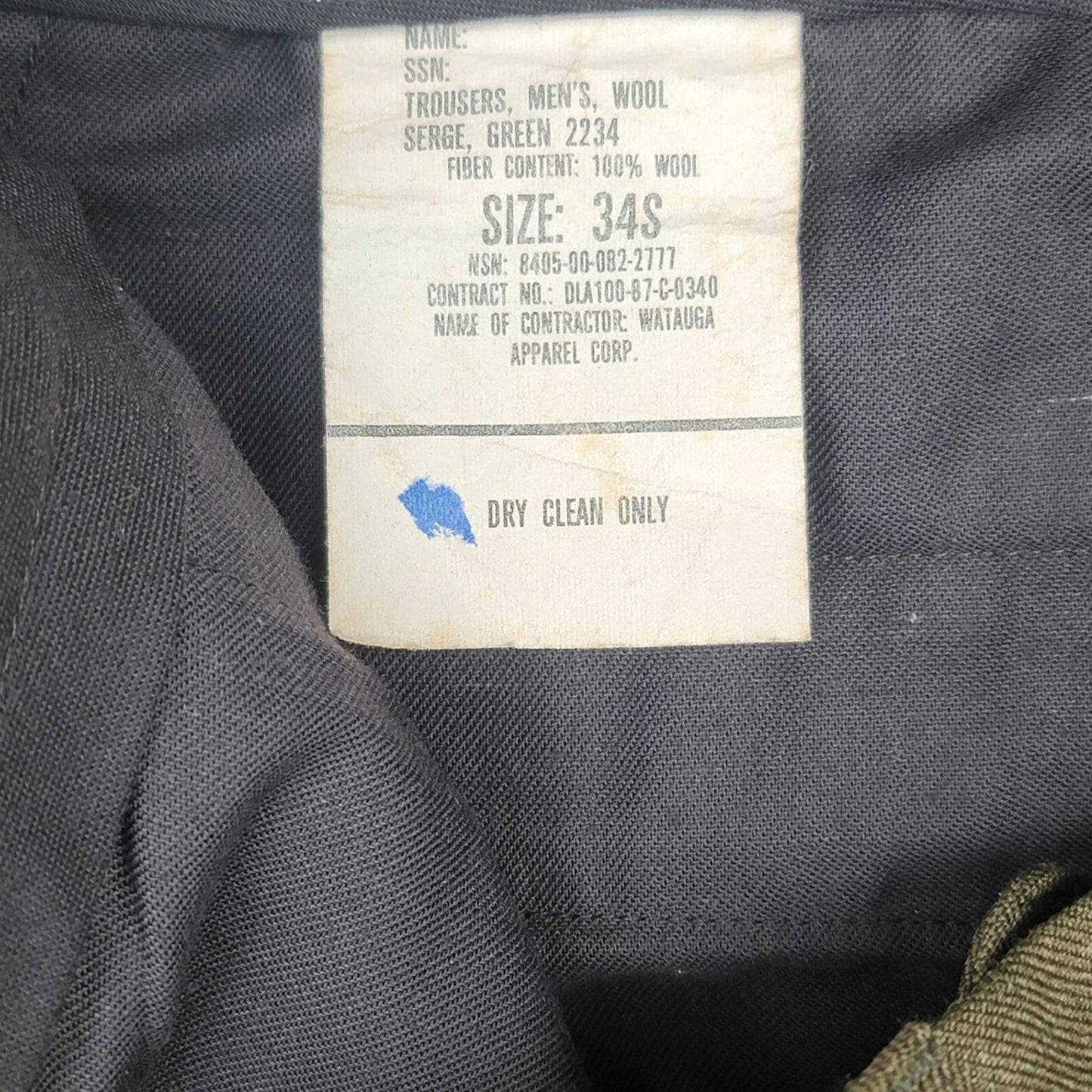 Vtg US Military 100% Cutoff Pants Trousers Shorts