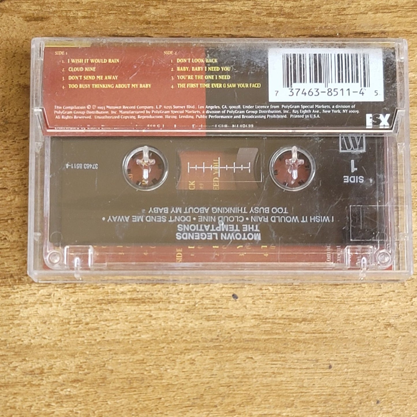 Vtg 1993 The Temptations Cloud Nine I Wish It Would Rain Cassette Tape