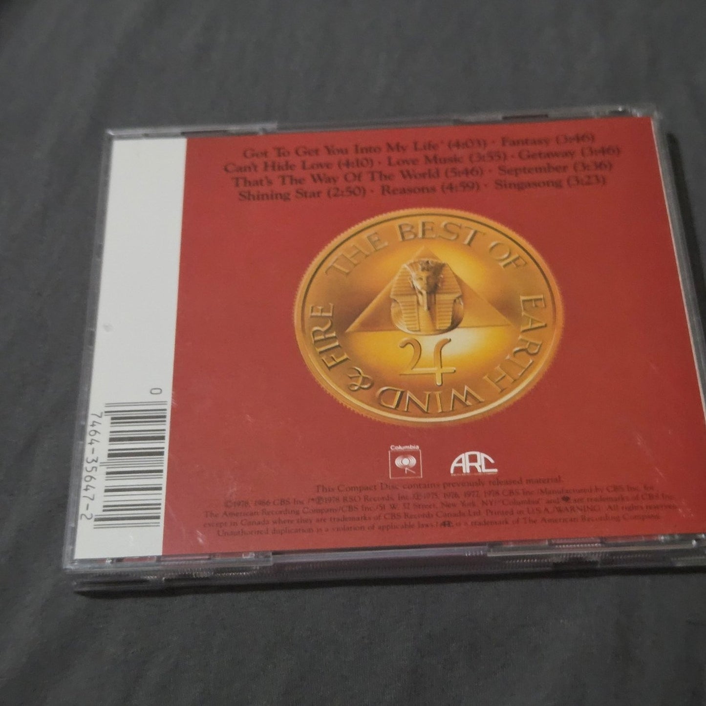 Vtg 1978 EARTH WIND & FIRE THE BEST OF CD