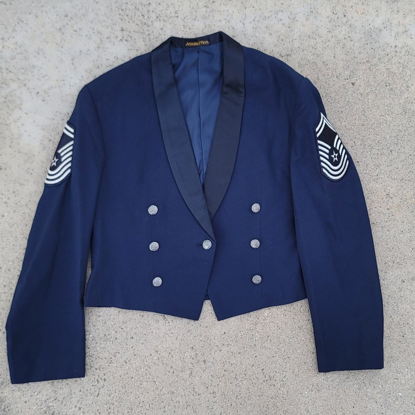 Vtg 1980s US Air Force Chief Master Sergeant Cropped  Military Jacket