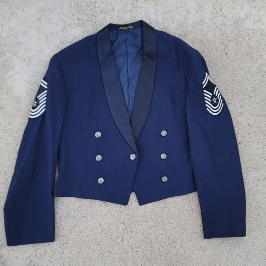 Vtg 1980s US Air Force Chief Master Sergeant Cropped  Military Jacket