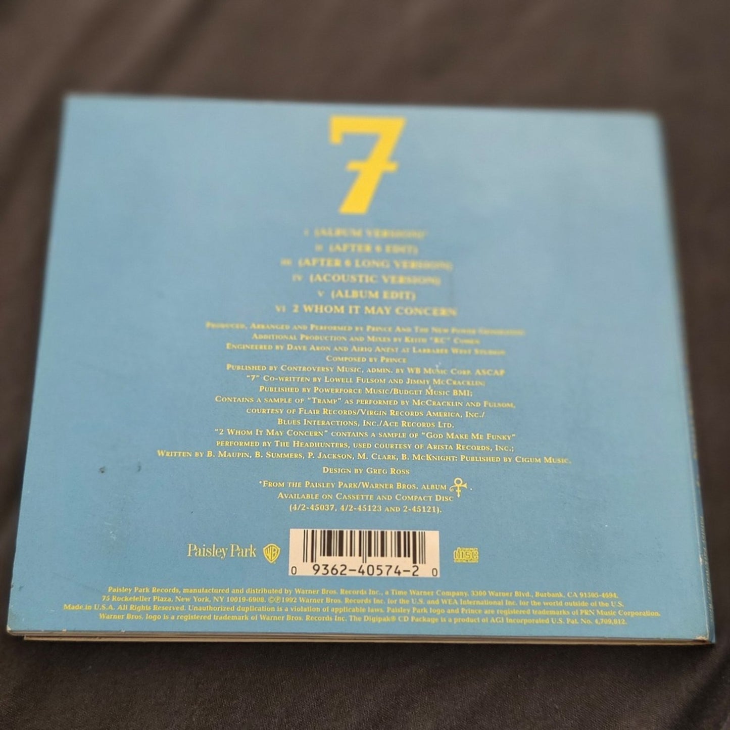 Vtg 1992 PRINCE AND THE NEW POWER GENERATION 7 Maxi Single CD
