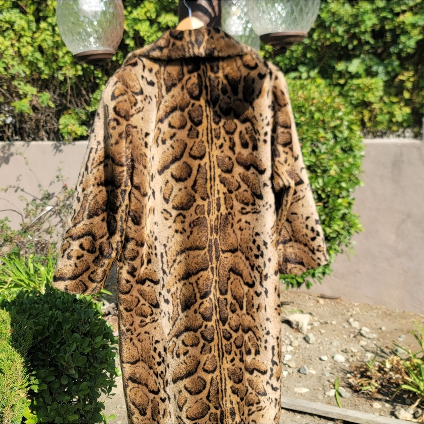Vtg Clotherie Phoenix Animal Print Faux Fur Coat