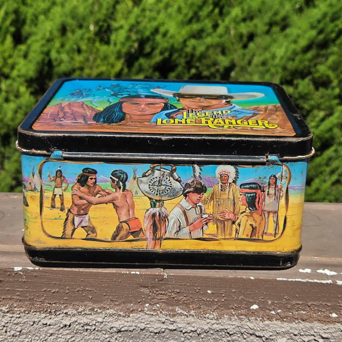 Vtg 1980 Aladdin The Legend Of The Lone Ranger Metal Lunch Box