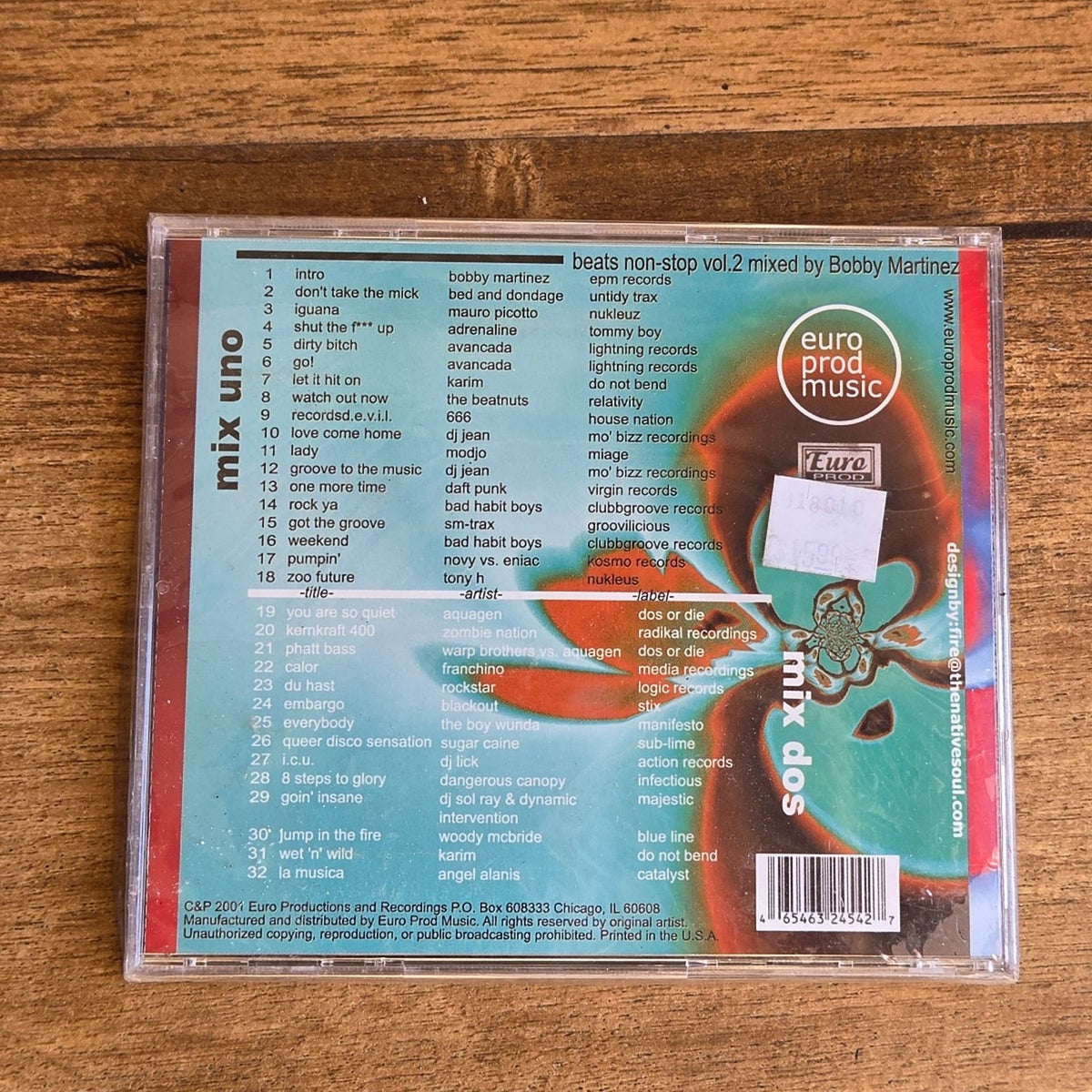 Vtg 2001 Beats Non-stop Vol.2 Mixed by Bobby Martinez CD