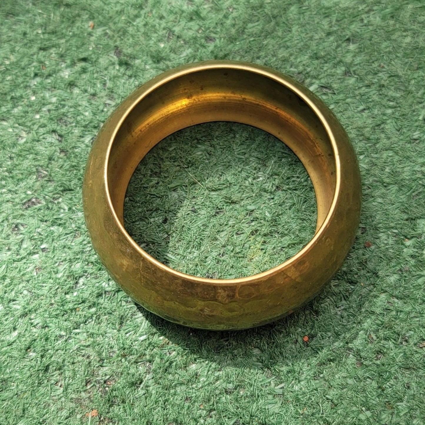 Vtg Hammered Brass Large Bangle Bracelet