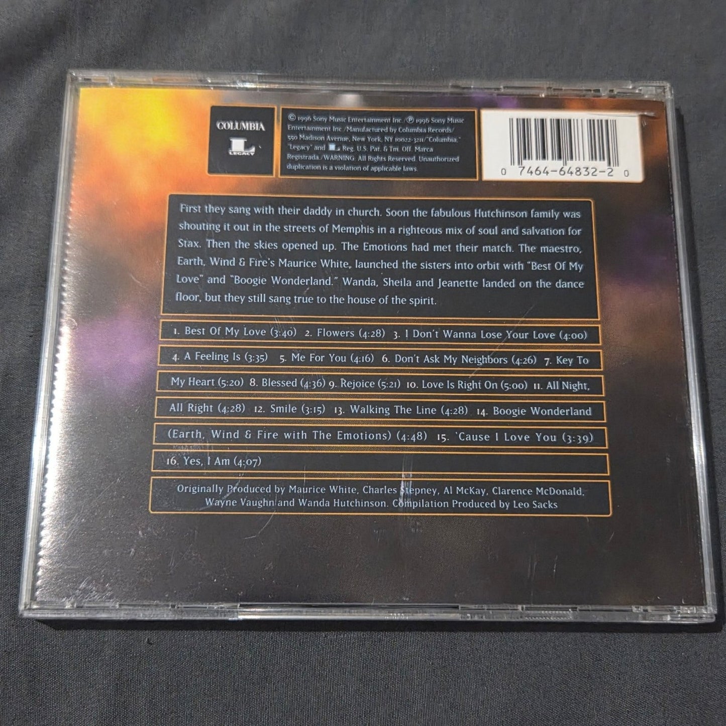 Vtg 1996 The Best of the Emotions BEST OF MY LOVE CD