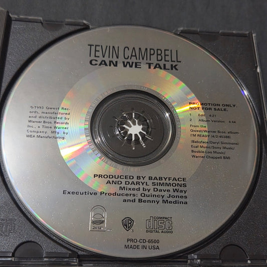 Vtg 1993 Tevin Campbell Can We Talk Promo CD Single