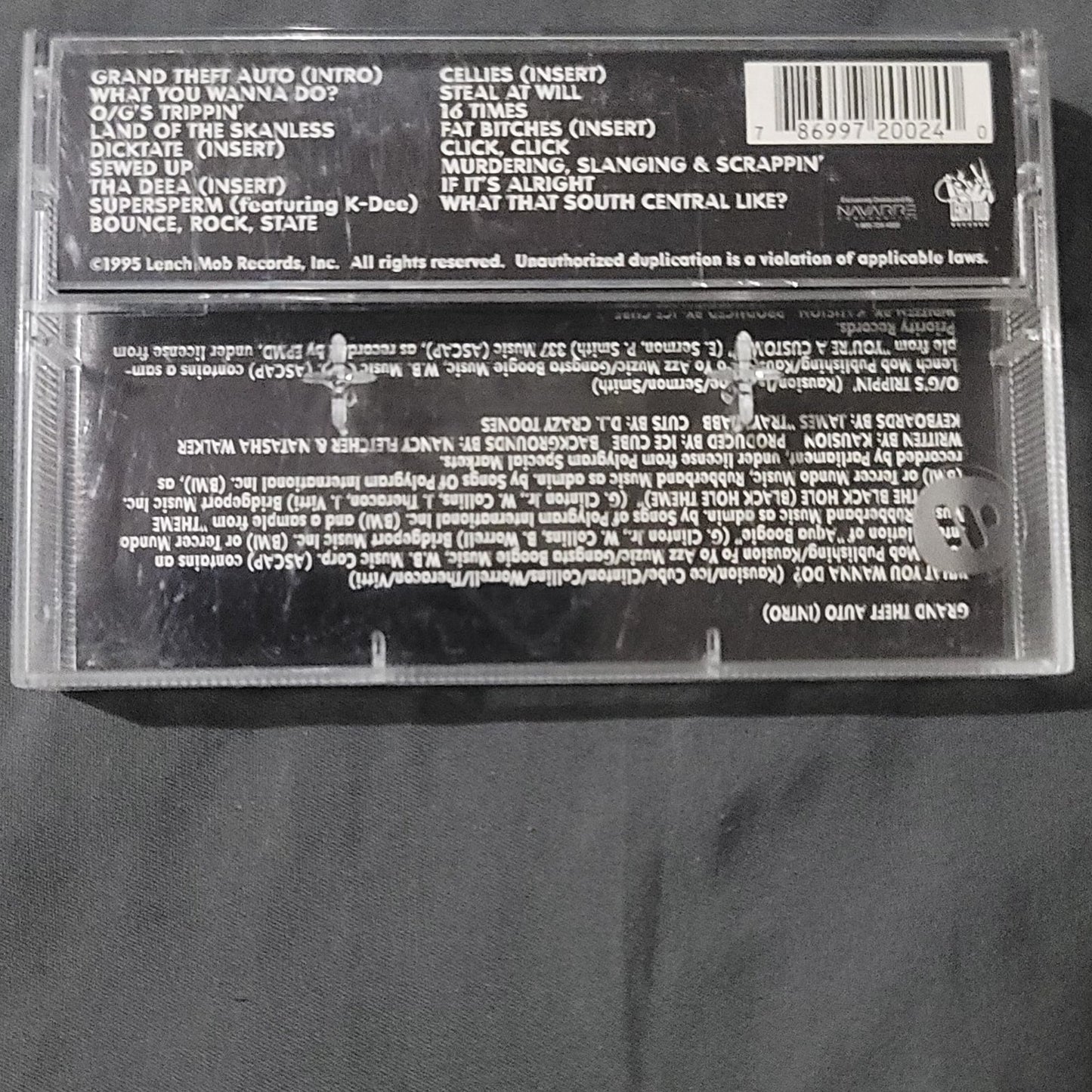 Vtg 1995 Kausion South Central Los Skanless Cassette Tape Gangsta Rap Ice Cube