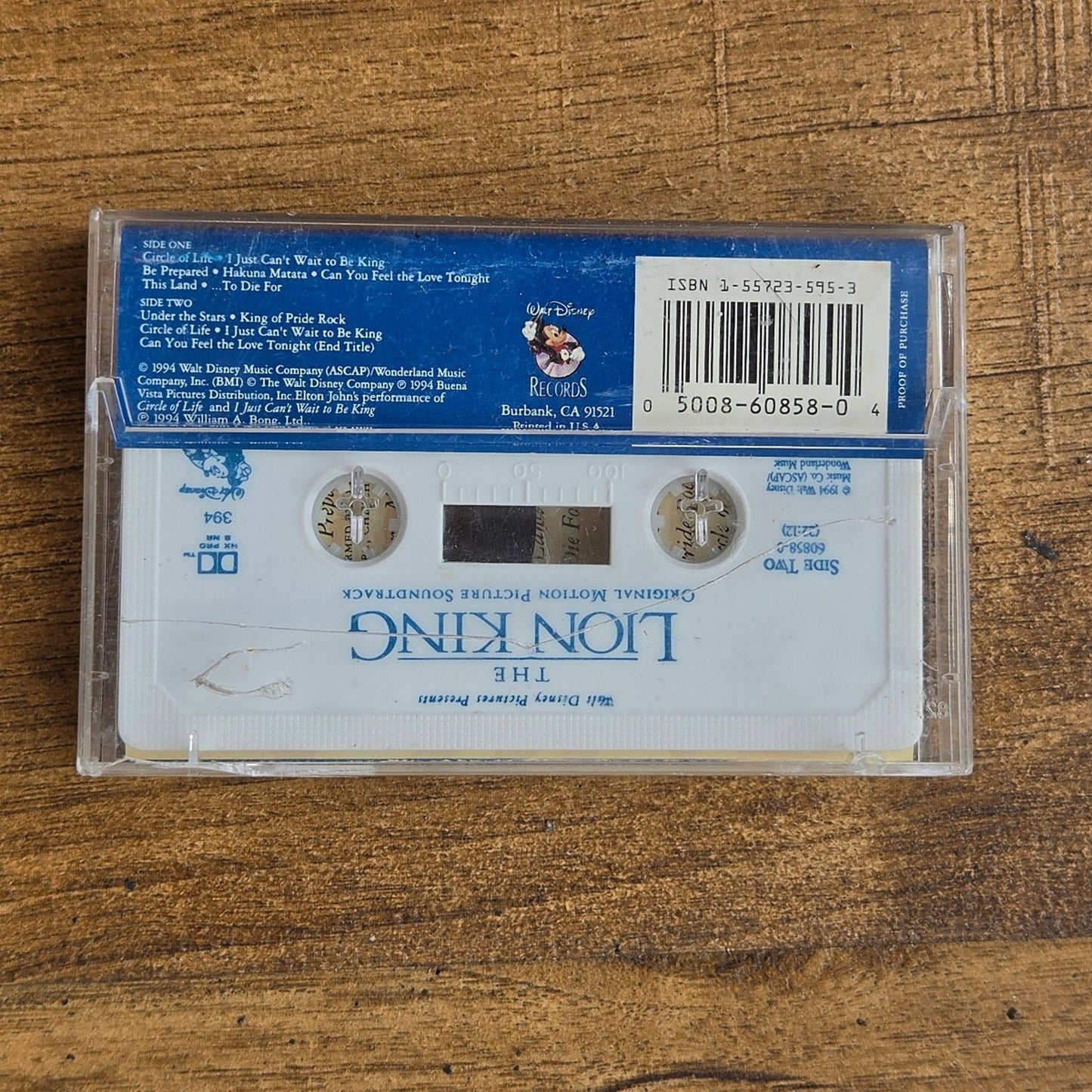 Vtg 1994 The Lion King Original Movie Soundtrack Cassette Tape
