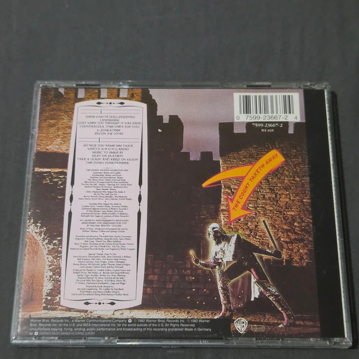 Vtg 1982 Bootsy Collins THE ONE GIVETH THE COUNT TAKETH AWAY CD Germany Import