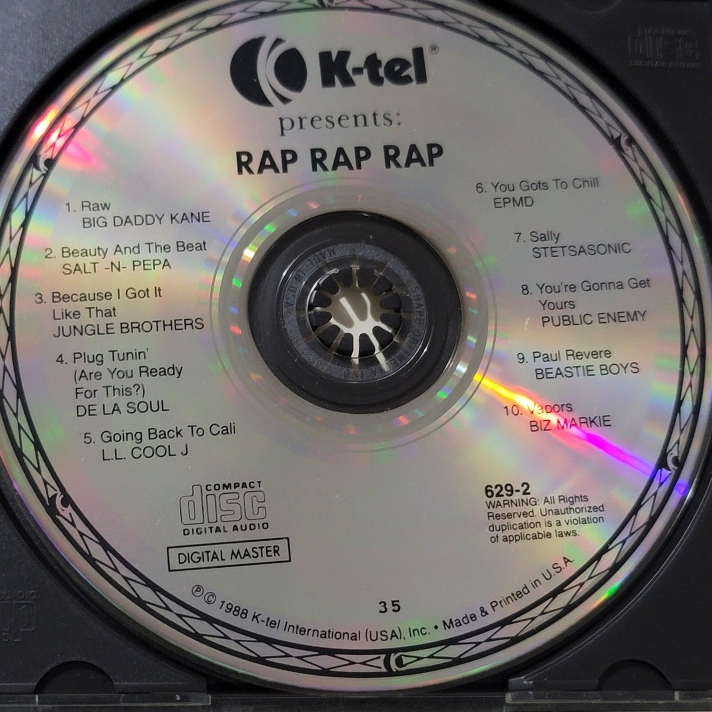 Vtg 1988 RAP RAP RAP Compilation CD Hip Hop
