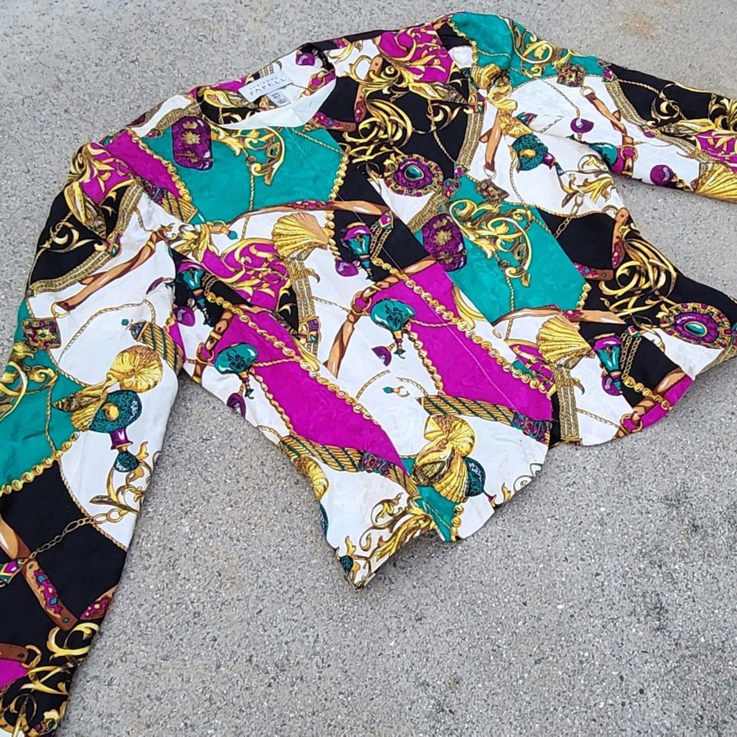 Vtg Adrianna Papell Baroque Silk Blazer Jacket