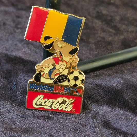 Vtg 1994 Coca-Cola ROMANIA World Cup Soccer Pin