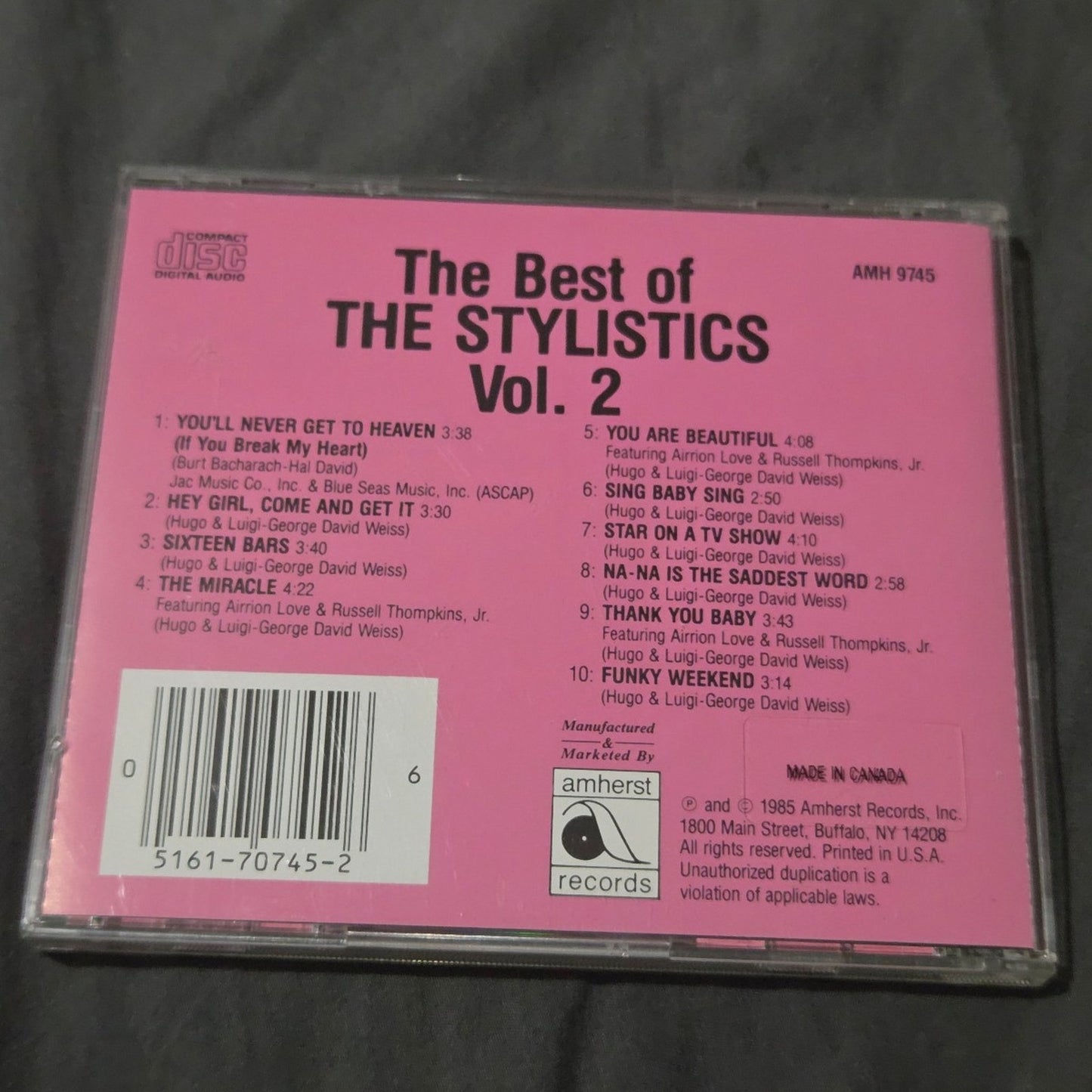 Vtg 1985 Stylistics THE BEST OF THE STYLISTICS CD