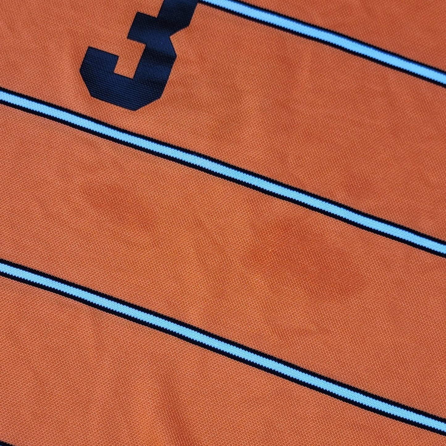 Vtg 90s Nike Orange Striped Soccer Jersey