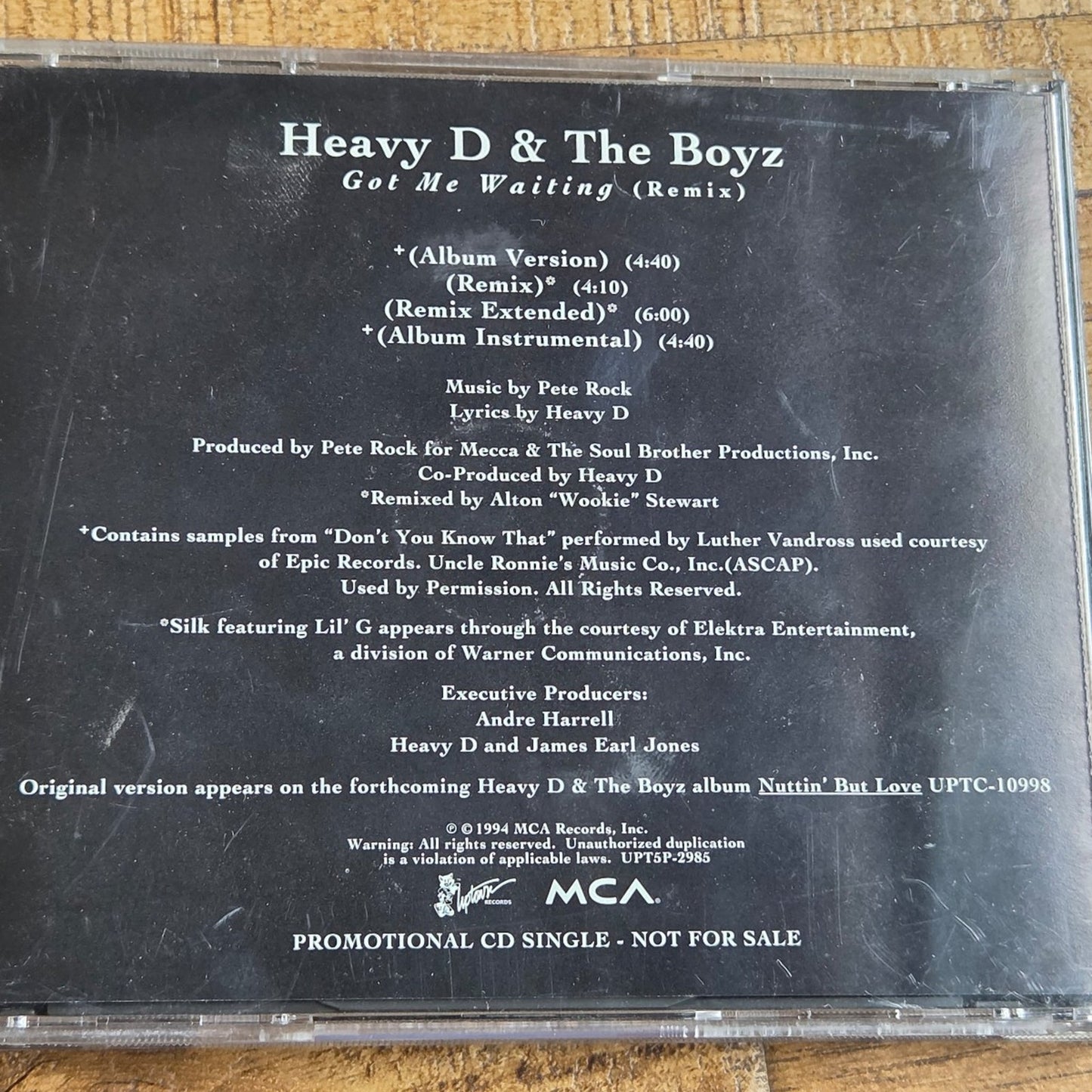 Vtg 1994 Heavy D & The Boyz GOT ME WAITING REMIX PROMO CD Hip Hop Rap