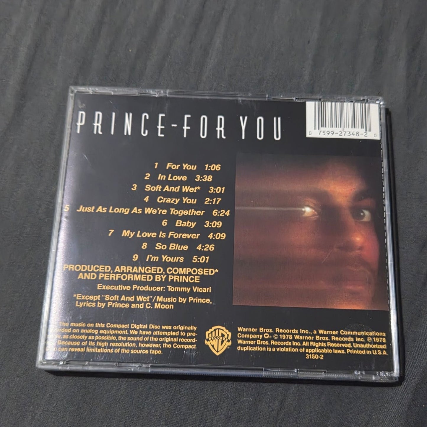 Vtg 1978 Prince FOR YOU CD
