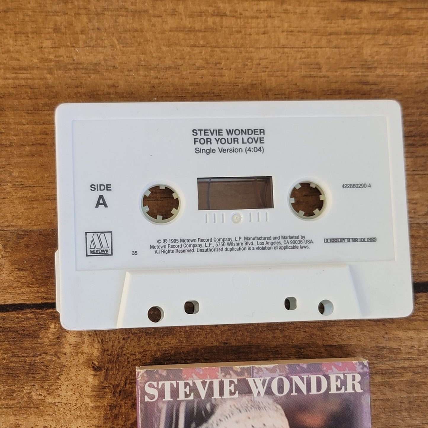 Vtg 1993 Stevie Wonder FOR YOUR LOVE Cassette Single Tape
